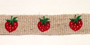 画像1: linen tape 12mm  strawberry