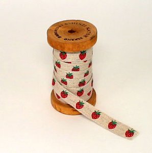 画像1: linen tape 12mm  strawberry (1)