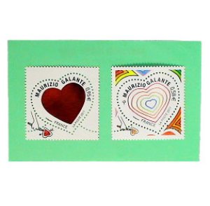 画像1: 【フランス】切手　バレンタインデー　2011　２種　各１枚セット (1)